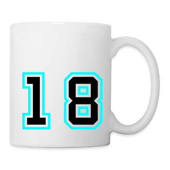 18 Zahl symbol - Tasse - Weiß - Rechts