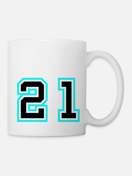 21 Number symbol - Mug - white