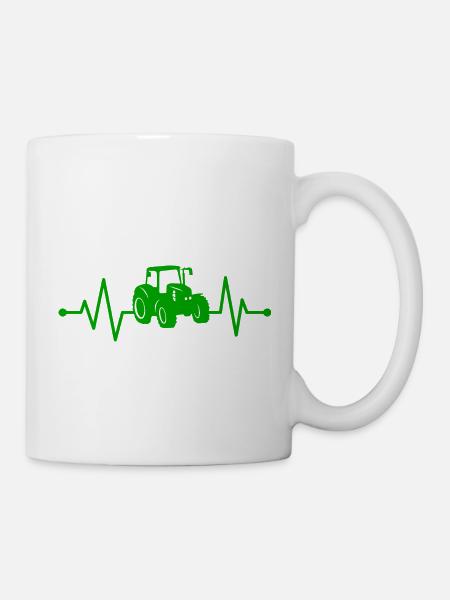 Traktor Heartbeat - Tasse - Weiß