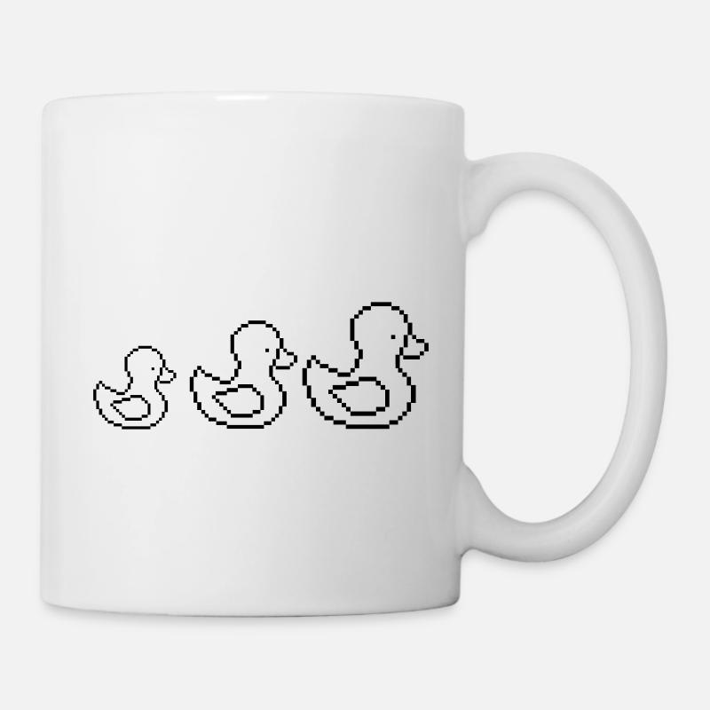 pixel enten - Tasse - Weiß