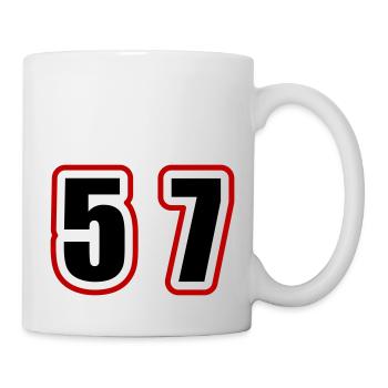 57 Zahl College - Tasse - Weiß - Rechts