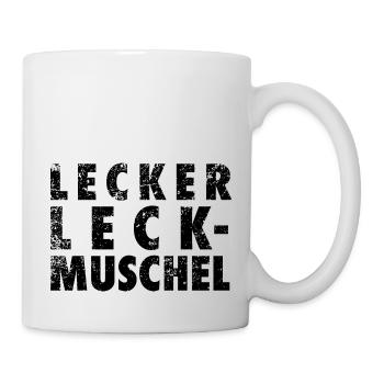 Lecker Leckmuschel - Kindheits Erinnerungen - Tasse - Weiß - Rechts
