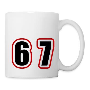 67 Zahl College - Tasse - Weiß - Rechts