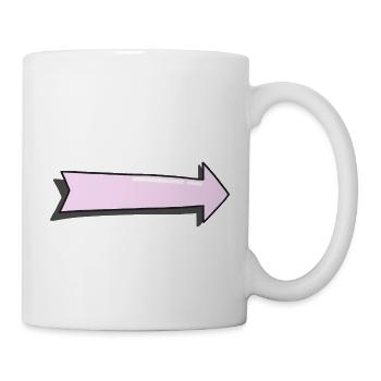 flèche rose avec ombre - Mug blanc - blanc - Droite