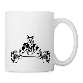 wolf bodybuider - Tasse - Weiß - Rechts