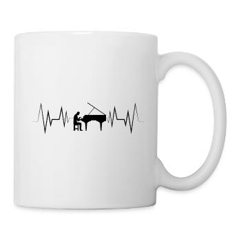 Heartbeat Piano Silhouette - Mug - white - Right