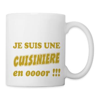 Je suis un CUISINIERE en ooooor !!! - Mug blanc - blanc - Droite