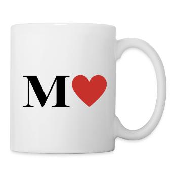 Lettre m cœur rouge - Mug blanc - blanc - Droite