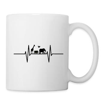 Herzschlag mit wilden Tieren - Tasse - Weiß - Rechts