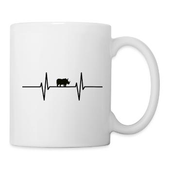 Heartbeat with rhinoceros - Mug - white - Right