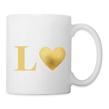Letter l Golden Heart - Mug - white - Right