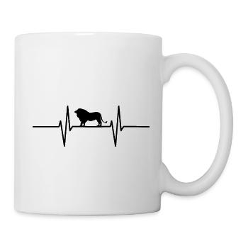 Battement de cœur avec des lions - Mug blanc - blanc - Droite