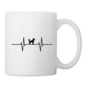 Heartbeat with cute dog - Mug - white - Right