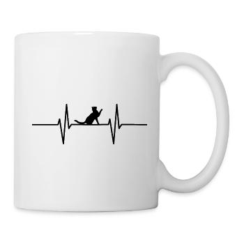 Herzschlag mit Katze - Tasse - Weiß - Rechts