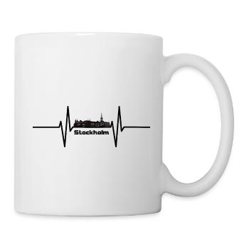 Heartbeat with Skyline Stockholm - Mug - white - Right