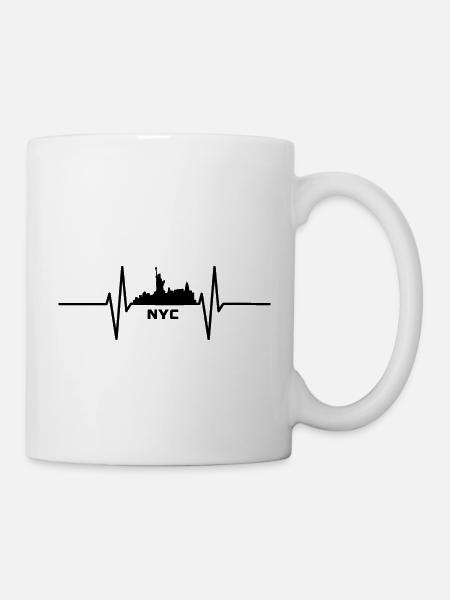 Heartbeat with Skyline New York - Mug - white