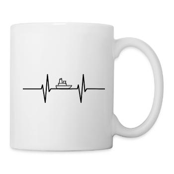 Heartbeat with boat - Mug - white - Right