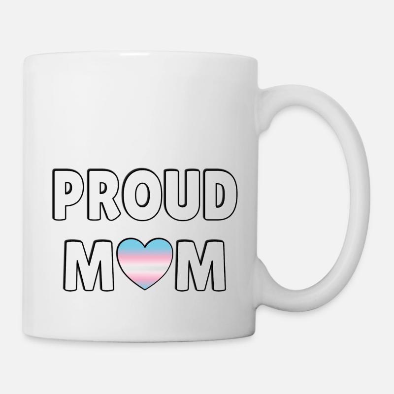 Stolze Mama Trans Flagge Herz - Tasse - Weiß