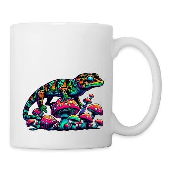Psychedelischer Gecko mit Pilzen - Tasse - Weiß - Rechts