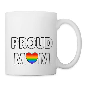 Proud mom rainbow heart LGBT queer family - Mug - white - Right