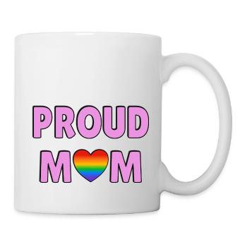 Stolze Mama Regenbogenherz Stolze Eltern LGBTQ-Familie - Tasse - Weiß - Rechts