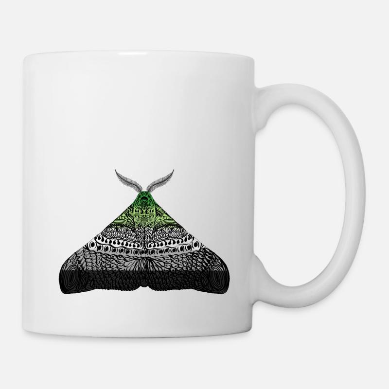 Aromantisch pride Motte - Tasse - Weiß