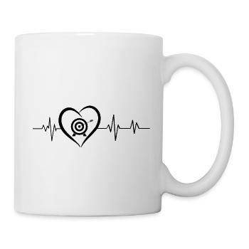 Herzschlag-Bogenschießen - Tasse - Weiß - Rechts