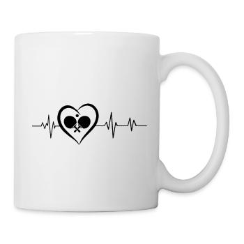 Herzschlag Tischtennis - Tasse - Weiß - Rechts