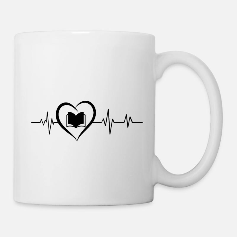 Herzschlag-Buch - Tasse - Weiß