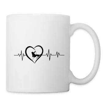 battement de cœur skieur - Mug blanc - blanc - Droite