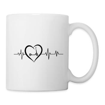 Herzschlag Roller - Tasse - Weiß - Rechts