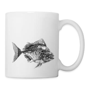 Diagrammatic drawing of a Piranha - Tasse - Weiß - Rechts
