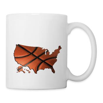 USA | echter Basketball | Landkarte - Tasse - Weiß - Rechts