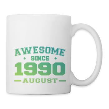 1990 August Year Birth Birthday August 1990 - Mug - white - Right