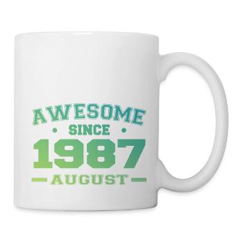 1987 Août Année Naissance Anniversaire Août 1987 - Mug blanc - blanc - Droite