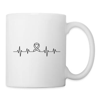 Breast Cancer Loop Heart Line Design - Mug - white - Right