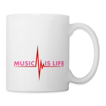 Music is Life Puls Heartbeat Music Fréquence Paroles - Mug blanc - blanc - Droite