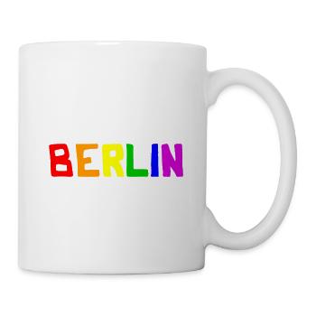 Berlin Regenbogen Farben schwul lesbisch Gay LGBT - Tasse - Weiß - Rechts