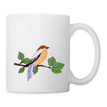 Bunter Vogel - Tasse - Weiß - Rechts