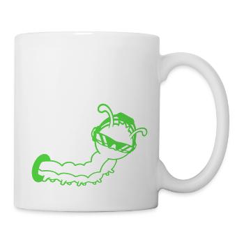 Cool Cute DJ Caterpillar Eats Hole Party Club Music - Mug - white - Right