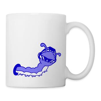 Cool Cute DJ Caterpillar Eats Hole Party Club Music - Mug - white - Right