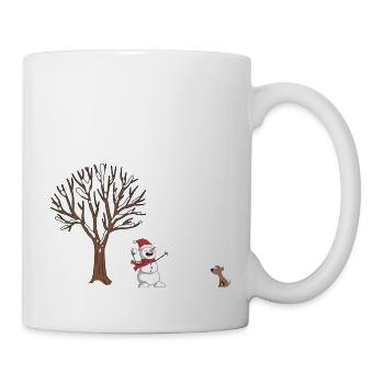 bonhomme de neige illustration cadeau - Mug blanc - blanc - Droite