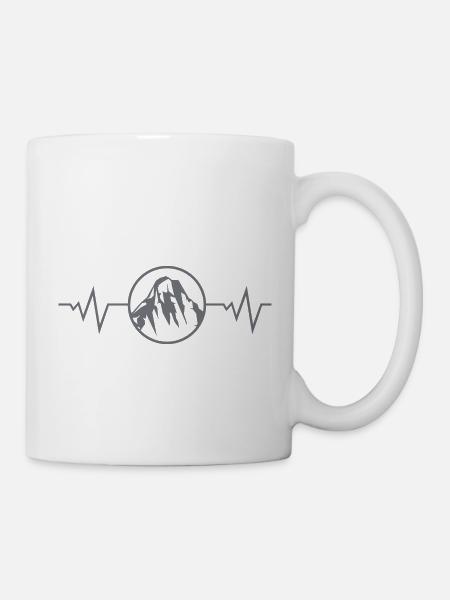 berge puls - Tasse - Weiß