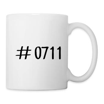 #0711 Hashtag 0711 Vorwahl Stuttgart Neckar - Tasse - Weiß - Rechts