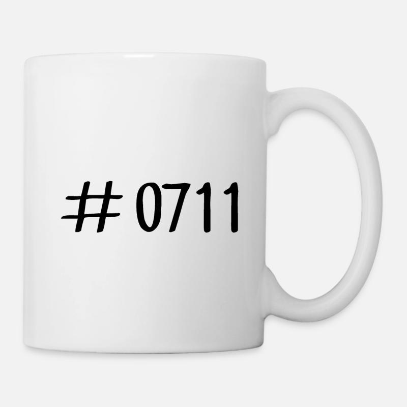 #0711 Hashtag 0711 Vorwahl Stuttgart Neckar - Tasse - Weiß