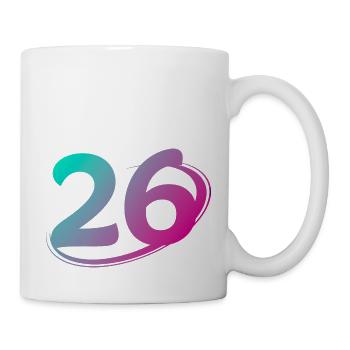 Nummer 26 mehrfarbig - Tasse - Weiß - Rechts
