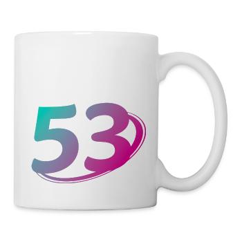Nummer 53 mehrfarbig - Tasse - Weiß - Rechts