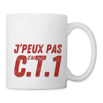"J'Peux Pas J'ai C.T.1. Sous-Off Exam" - Mug blanc - blanc - Droite