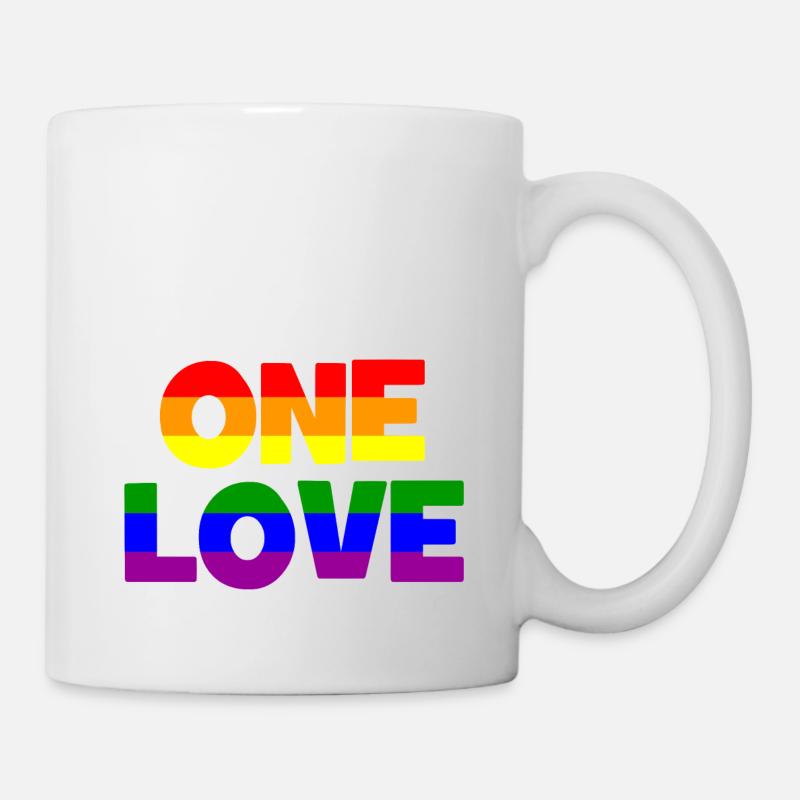ONE LOVE LGBTQ Gay Lesbienne - Mug blanc - blanc