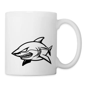 Bande dessinée requin - Mug blanc - blanc - Droite